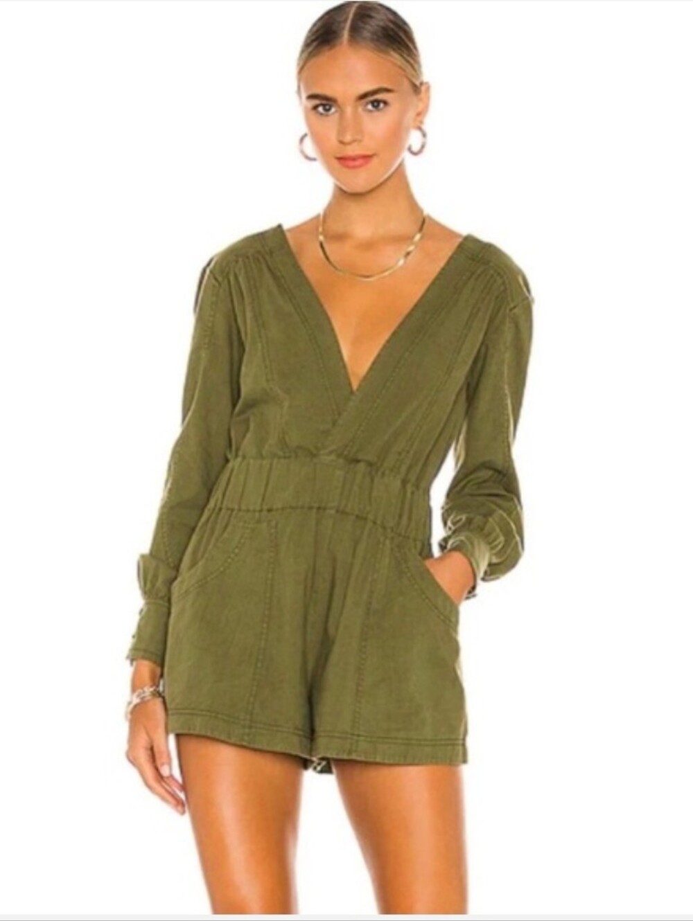 Free People Beside You Shortall Romper M